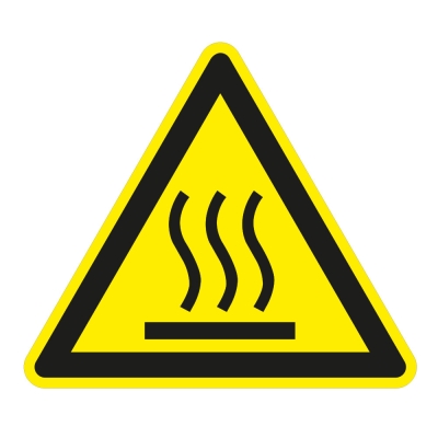 Warningof hot surfaces